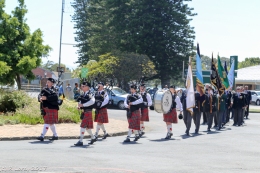 The Cape Field Artillery Pipes & Drums lead the parade