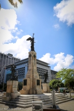 The Cenotaph in its new location, on the median of the Heerengracht in central Cape Town